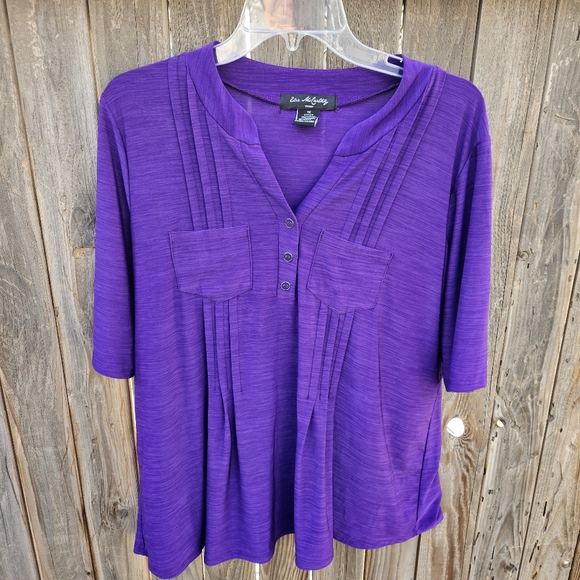 Elie Mccarthy Vibrant Purple Blouse Sizw 1X - Picture 4 of 16